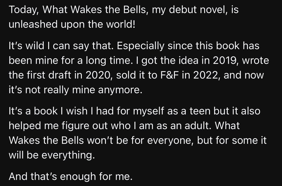 zipitelle's tweet image. Today, What Wakes the Bells, my debut novel, is unleashed upon the world!

I’M A PUBLISHED AUTHOR!!