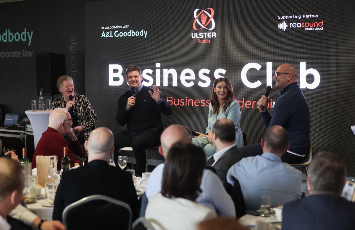 We were so proud to support the <a href="/Ulsterrugby/">Ulster Rugby</a> Business Club's third quarterly meeting at the Kingspan Stadium last week.
We supplied the audio and visual set up for the event, we brought along our 4m by 2m LED video wall for the impressive visuals!
bit.ly/3rBS7aU