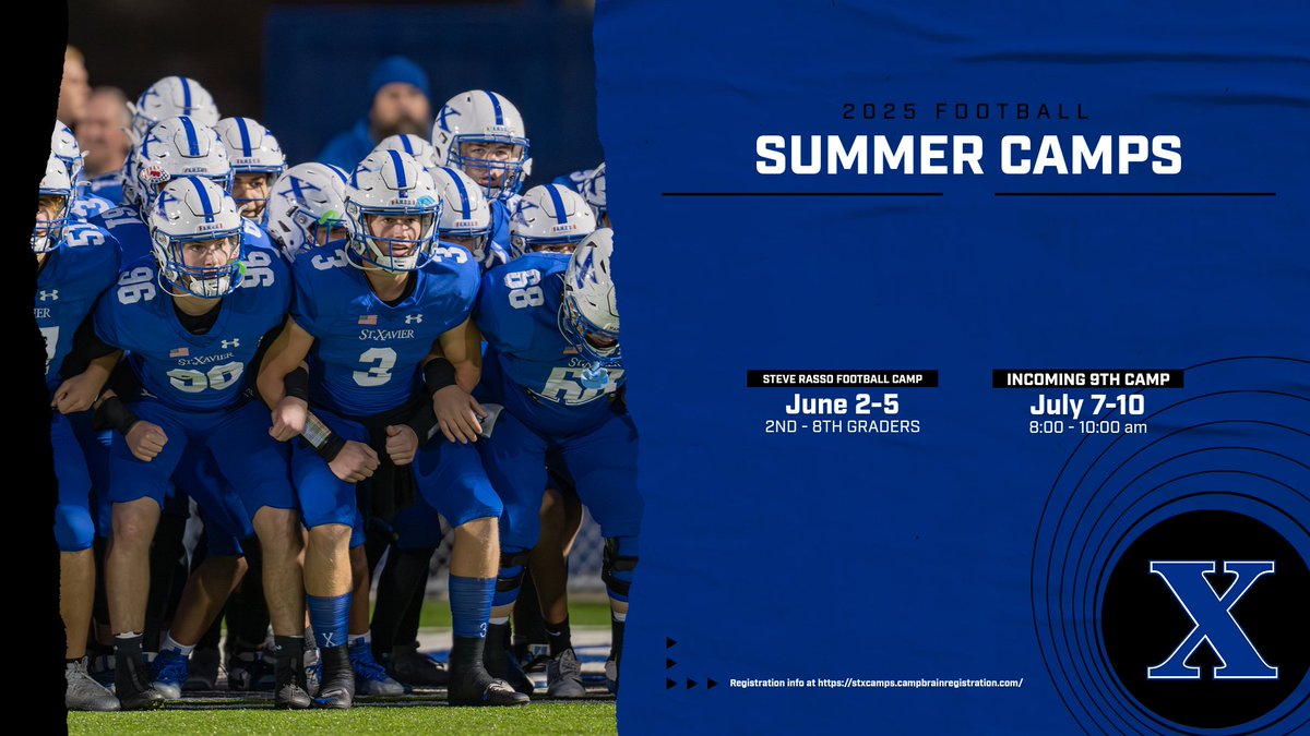 Spend your summer learning from the best!

Sign up for our Bomber football summer camps happening at RDI and learn what Bomber football is all about!

More Info &amp; Registration -
stxcamps.campbrainregistration.com

#GoBombers | #AMDG