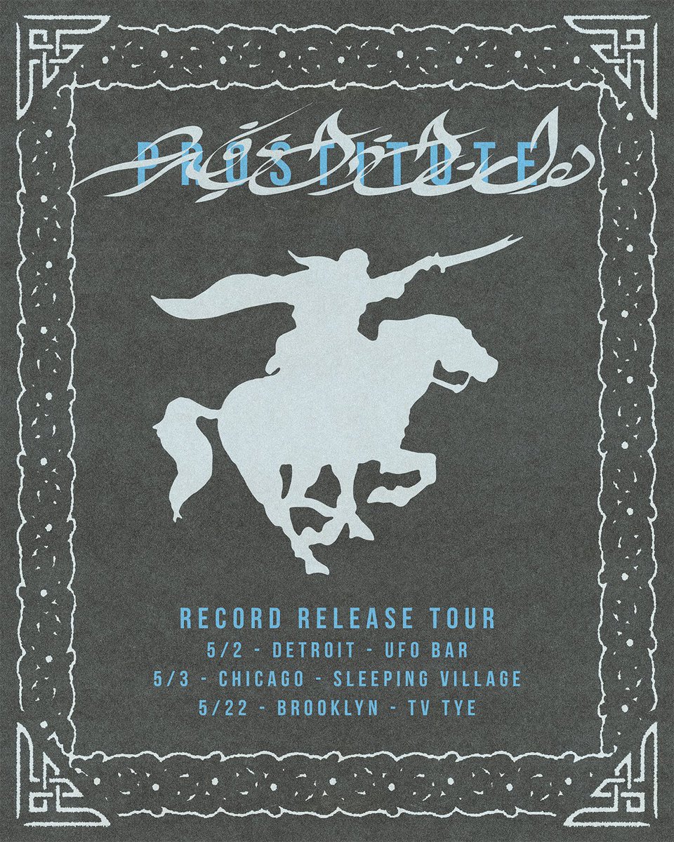 deadAirrecords's tweet image. [ dA - 013 ] Prostitute - "Attempted Martyr"

180 Gram gatefold LP, and merchandise capsule are available for pre-order on the deadAir store📻

Record release shows in May. deadAir is excited to present them at Sleeping Village, in Chicago this May.