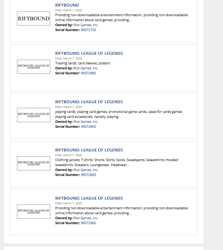 Project K's official name is RIFTBOUND!

(Confirmation from trademarks claims from Riot Games)