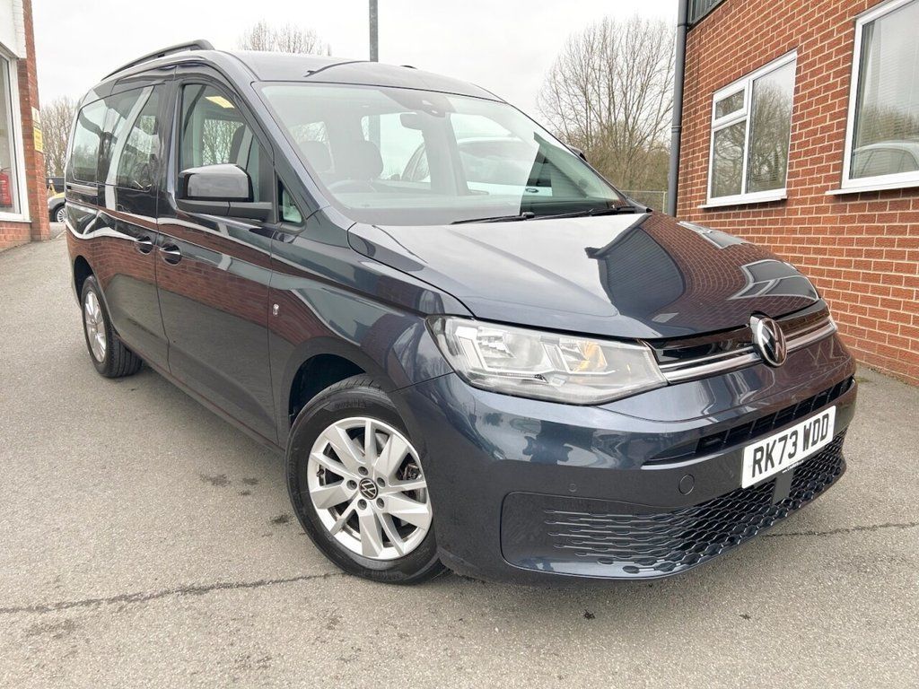 If you need 7 seats, don't miss this low mileage 2023 '73' VW Caddy Maxi 2.0 TDI Life automatic. It has only covered 9,300 miles and has a rear camera, front and rear parking sensors and more. Choose this great value 7 seater today at Hill and Swift, phone Mark on 01785 813332.