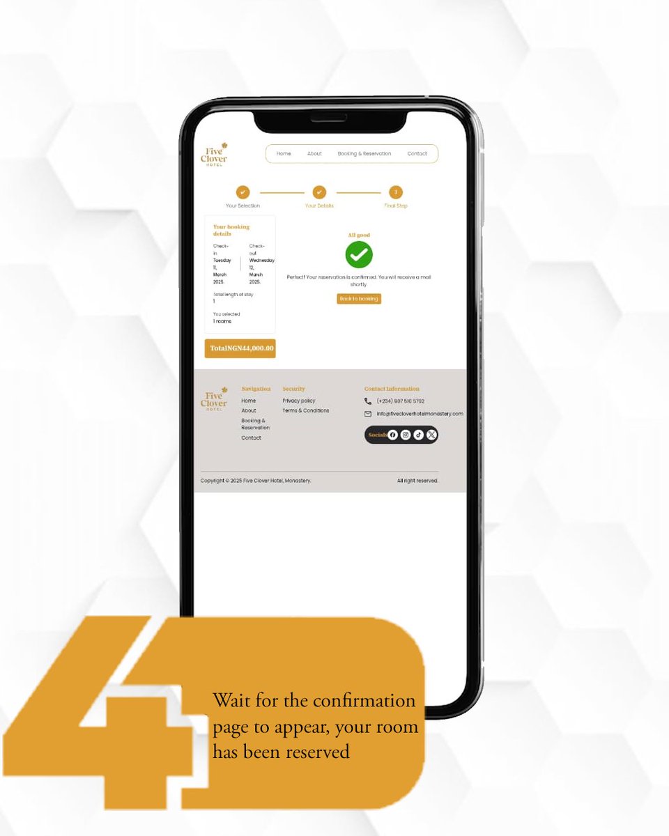 fivecloverInn's tweet photo. Select your dates, pick your room, and confirm in seconds. Seamless, secure, and stress-free! 🤩  

Book Now:
🌍 https://t.co/AaxMx9WhcB
🌍 https://t.co/si2ZiJOXM8

#Fivecloverhotel #hotelsinlagos
#seamlessStay #luxurystay #luxuryhotel https://t.co/aVUJskYxHn