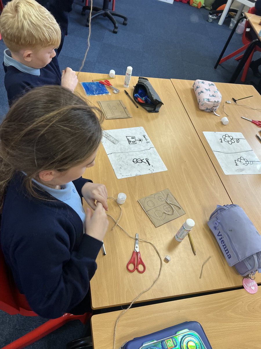 Today we practised String Collagraph printing. I am so impressed how creative these look. Each child designed and made their own printing plate. A super afternoon <a href="/Sturtonhead/">Mark Elliott</a>