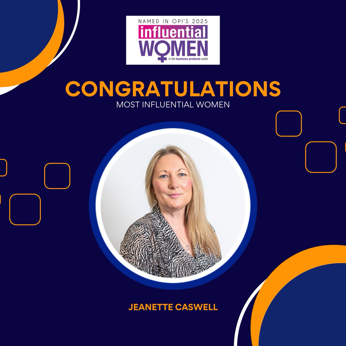 We are incredibly proud to announce that Jeanette has been named one of OPI’s Most Influential Women in the Business Products World for 2025! 🎉

This well-deserved recognition is a testament to her impact in the industry.

Join us in celebrating Jeanette’s achievement! 👏💙