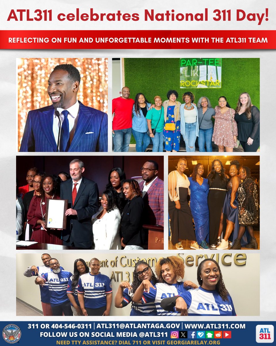 CityofAtlanta's tweet image. Atlanta, today we celebrate #311Day! Our 311 team has worked tirelessly over the past year to provide top-tier customer service, resolve resident concerns, and keep our city running smoothly. Thank you for your dedication and service! Swipe to see some of their many