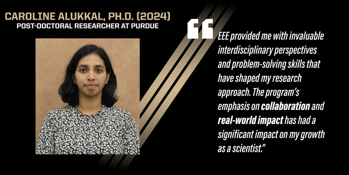 purdue_see's tweet image. Meet Caroline Alukkal, a 2024, EEE PhD graduate under the mentorship of Professor Linda Lee. Caroline currently works as a Post-Doctoral Researcher here at Purdue investigating PFAs.

#Purdue #PurdueEEE #BoilerUp #environmentalengineering #sustainability #purdueengineers