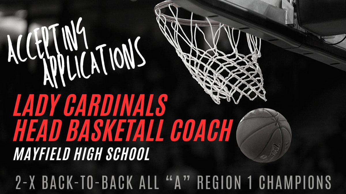 Mayfield High School is now searching for the next head coach of the Mayfield Lady Cards basketball team.  To apply to lead this 2x back-to-back All “A” Region 1 championship team, please contact AD Todd Hatchell or Principal Matt McMain for the details. mayfield.tedk12.com/hire/ViewJob.a…
