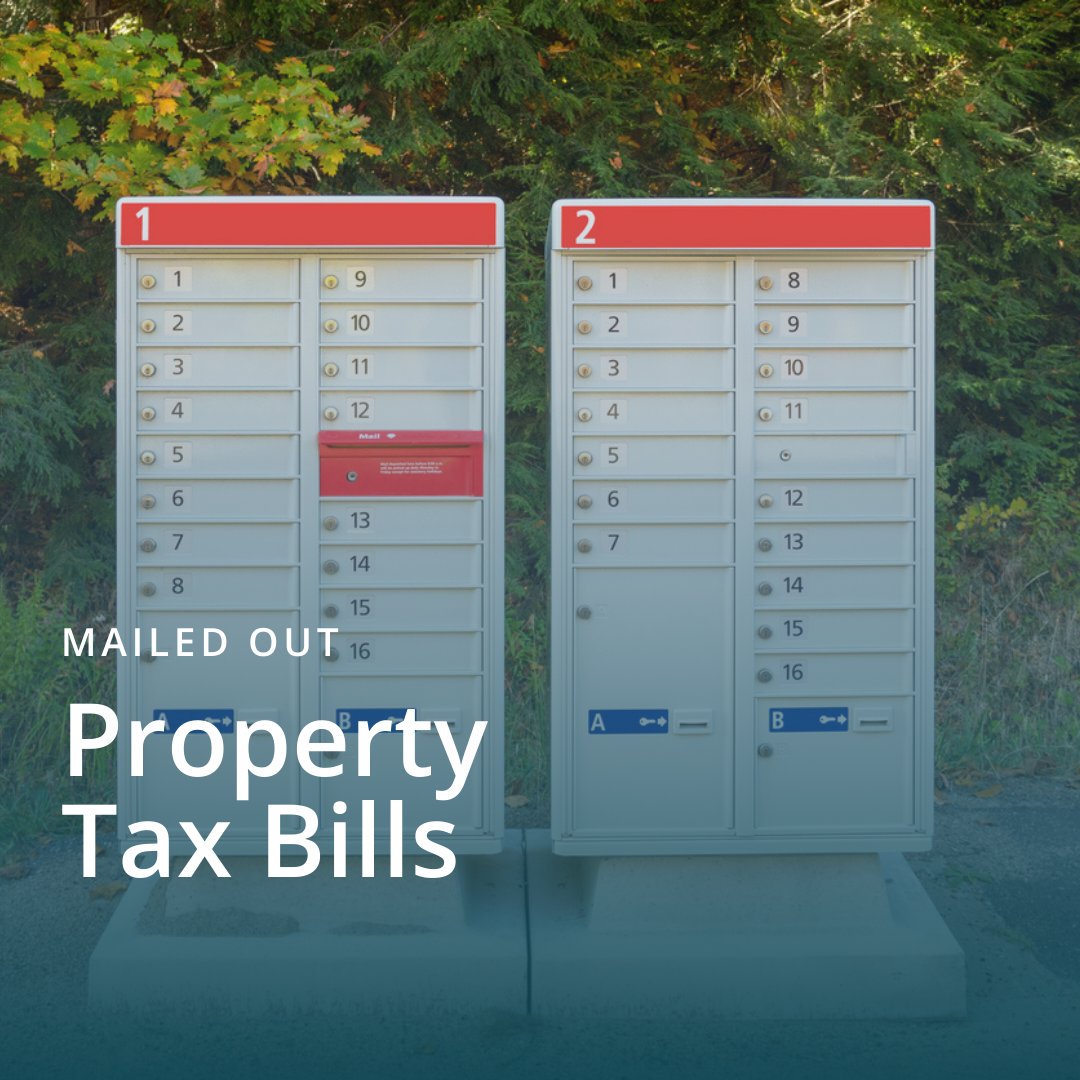 Property tax bills have been mailed out. 🏡📄 
Check your mailbox, if you have any questions, we're here to help!

bit.ly/3DugFIX