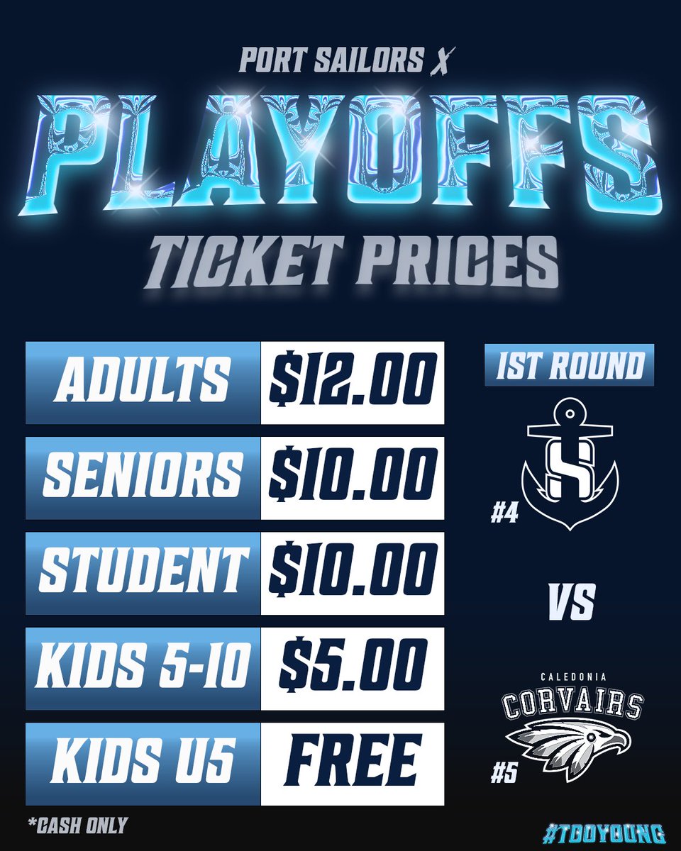 Sailors Playoff Tickets Prices!

#tooyoung #sailors