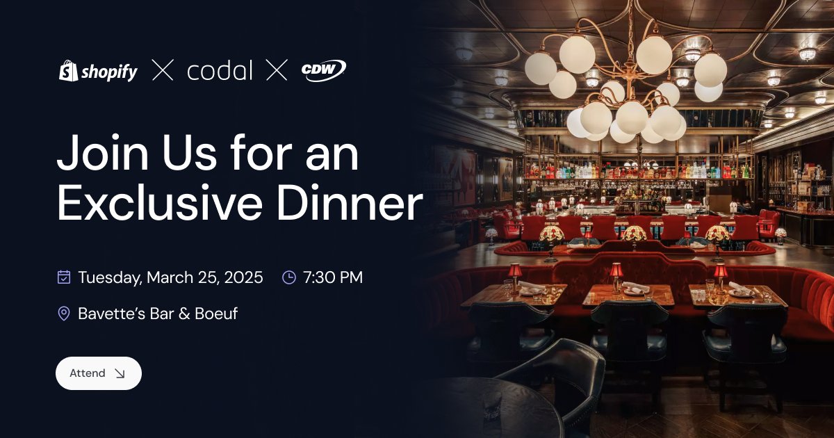 Heading to Shoptalk in Las Vegas? Skip the crowded happy hours and join Codal, CDW, and Shopify for an exclusive dinner focused on real conversations and retail innovation. Connect with a select group of 20 eCommerce leaders for an evening of collaboration, networking, and