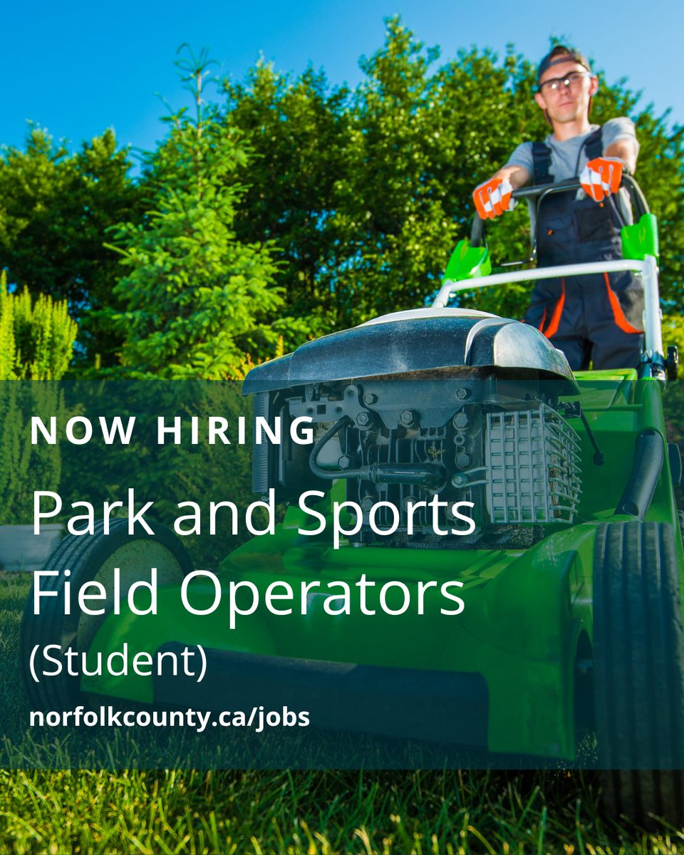 🌟 Norfolk County is hiring students to maintain sports fields, parks, trails, beaches, and facilities! 
Apply now! 🌿 apply.workable.com/norfolk-county…