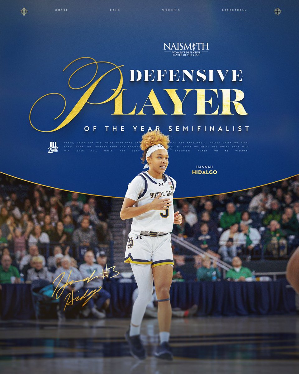 wherever the ball goes, she’s already there 

Hannah Hidalgo has been named a semifinalist for Defensive Player of the Year 

#GoIrish