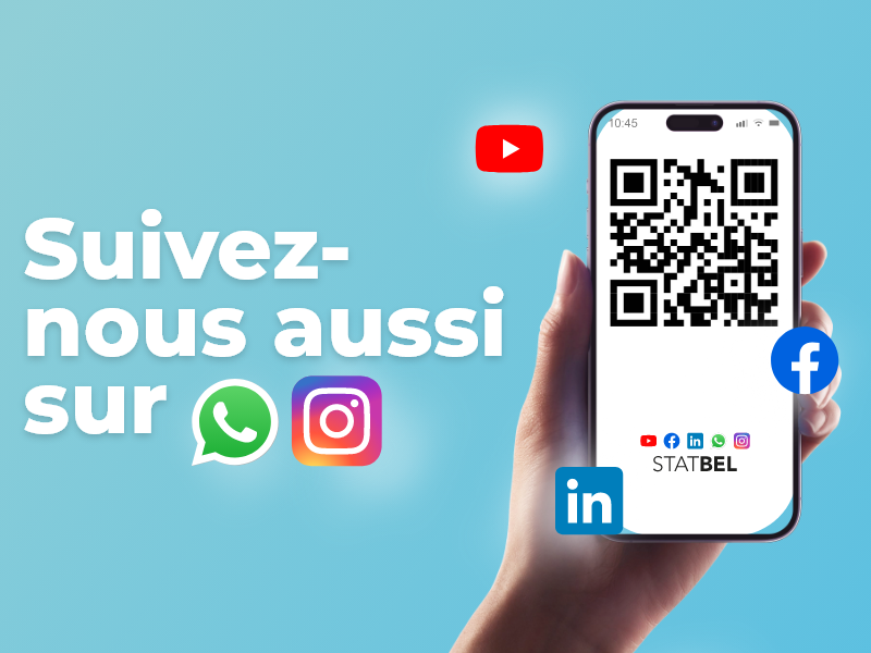 📢 Statbel s’aggrandit! 📢

Vous pouvez dès maintenant nous retrouver sur Instagram et notre chaîne WhatsApp en remplacement de nos posts sur X.

🖼️👉 instagram.com/statbel.fr

📞👉 whatsapp.com/channel/0029Vb…

#Statbel #WhatsApp #Instagram