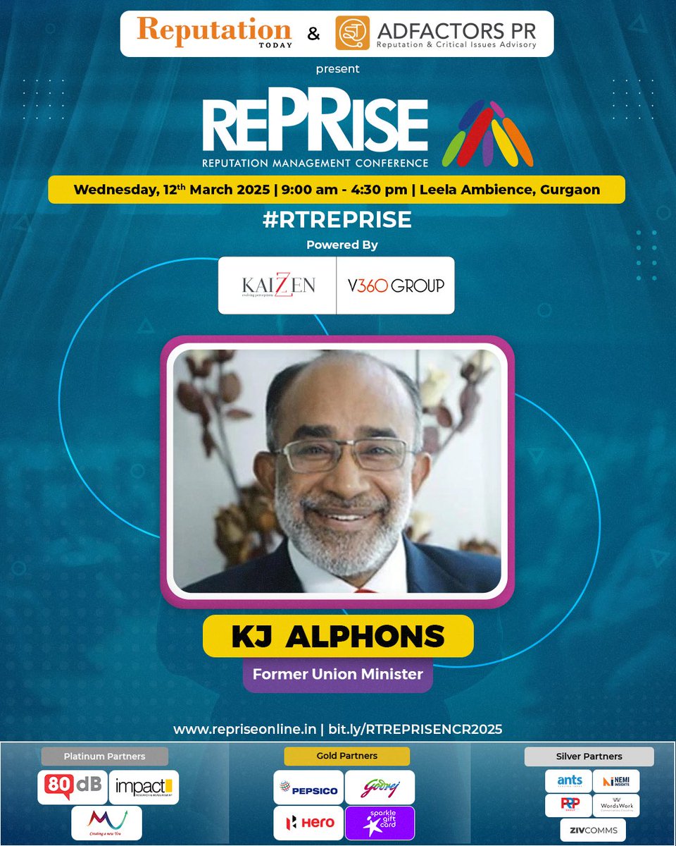 Looking forward to moderating this session with <a href="/KJAlphons/">Alphons Kannanthanam</a> where we will discuss inspiring insights and life lessons from his book ‘The Winning Formula’ - 
at #RTReprise. 
Thank you <a href="/amithpr/">Amith - 🇮🇳</a>. 

<a href="/RepTodayMag/">RepTodayMag</a>