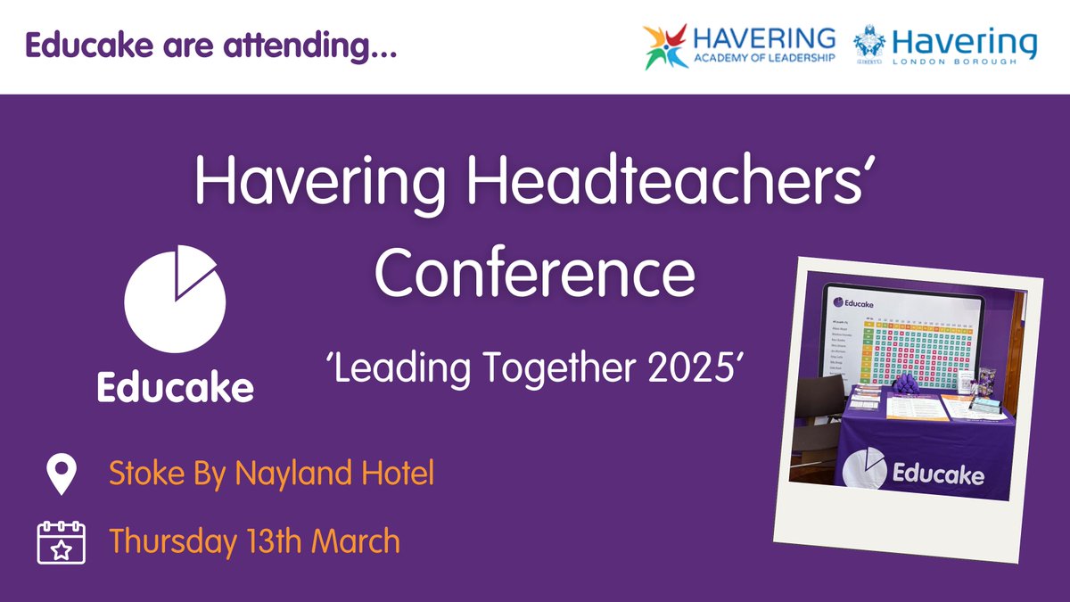 Are we seeing you at the Havering Headteachers' Conference tomorrow?

Stop by our stand to learn how Educake supports transition and helps students prep for their exams! We'd love to meet you😁

#teacher #conference #headteacher