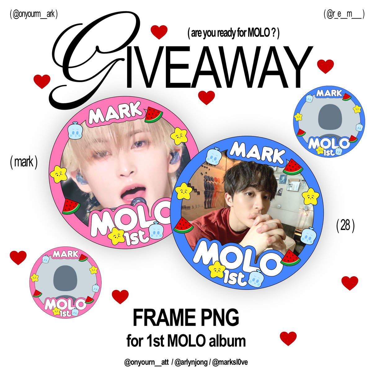 ⋆. 𐙚 ˚ pls kindly rt  ༘⋆

Ⓜ️ giveaway png for marklee ིྀི fans 🐯🐾
เฟรมดิส MOLO ( pink ver. / blue ver. )

link ♡ drive.google.com/drive/folders/…

₊ ⊹ ใช้แล้วมาอวดกันเยอะๆน้าคะ 🥺⭐️

#MARK #MARKLEE