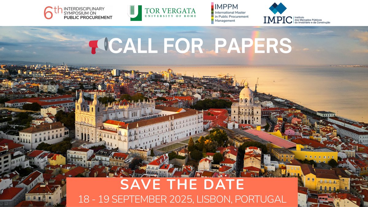 IntMasterProcurement (@masterippm) on Twitter photo ⏳ Time is running out! Submit your paper for the 6th Interdisciplinary Symposium on Public Procurement by #March15, 2025!
🔗 Submit here: publicprocurementsymposium.it/2025/call-for-…
#6thPublicProcurementSymposium #SubmitNow
<a href="/GustavoPiga/">Gustavo Piga</a> <a href="/AnnalisaCaste/">Annalisa Castelli</a> ⏳ Time is running out! Submit your paper for the 6th Interdisciplinary Symposium on Public Procurement by #March15, 2025!
🔗 Submit here: publicprocurementsymposium.it/2025/call-for-…
#6thPublicProcurementSymposium #SubmitNow
<a href="/GustavoPiga/">Gustavo Piga</a> <a href="/AnnalisaCaste/">Annalisa Castelli</a>