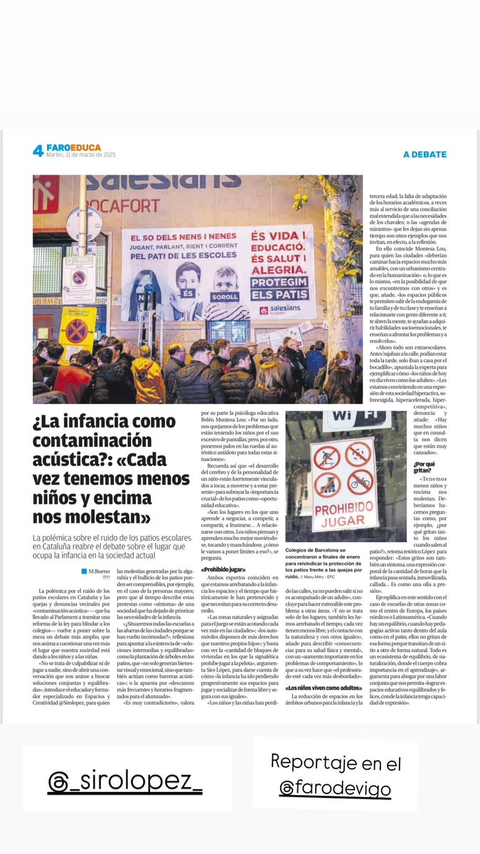 Reportaje en <a href="/Farodevigo/">Faro de Vigo</a> ¿Nos molesta la infancia?