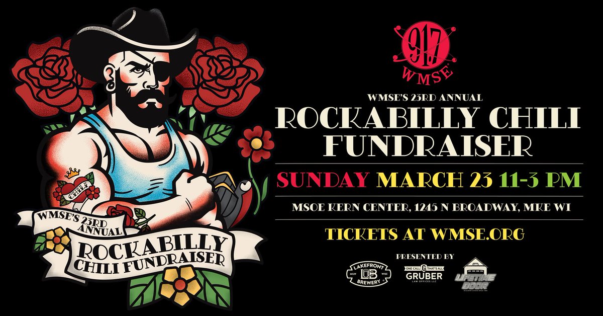 Rockabilly Chili is back! The 23rd Annual <a href="/WMSE/">WMSE</a> fundraiser hits the Kern Center Sunday, March 23 at 11 a.m.–3 p.m. Get your tickets and learn more at wmse.org/chili
