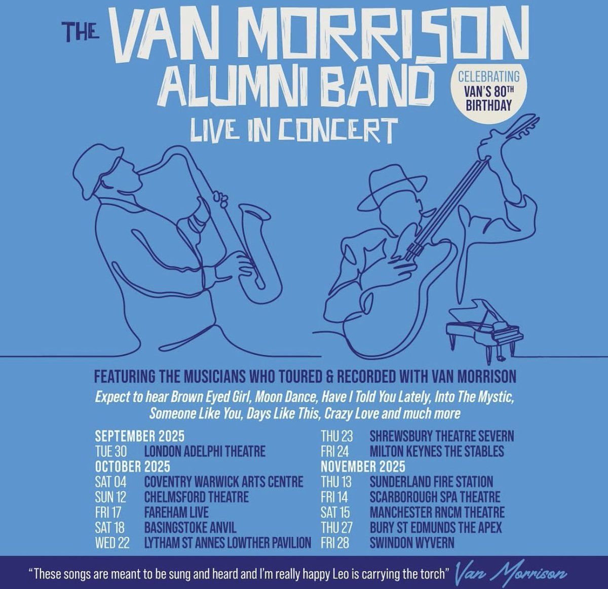Hitting the road again with the incredible <a href="/thevmalumniband/">The Van Morrison Alumni Band</a> this autumn - can’t wait!