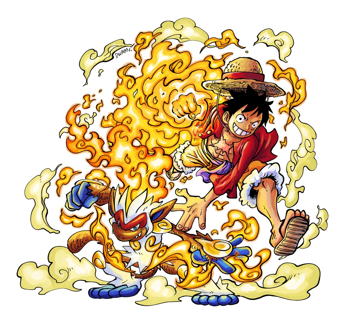 As promised.
Luffy &amp; Infernape.