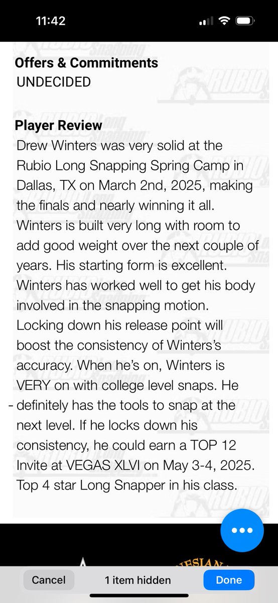 ATXDrewWin's tweet image. Grateful for the review and eager to continue improving each day.  I’m coming for the Top 12. Thank you @TheChrisRubio @chrisroberson44 @PurpleReignFB