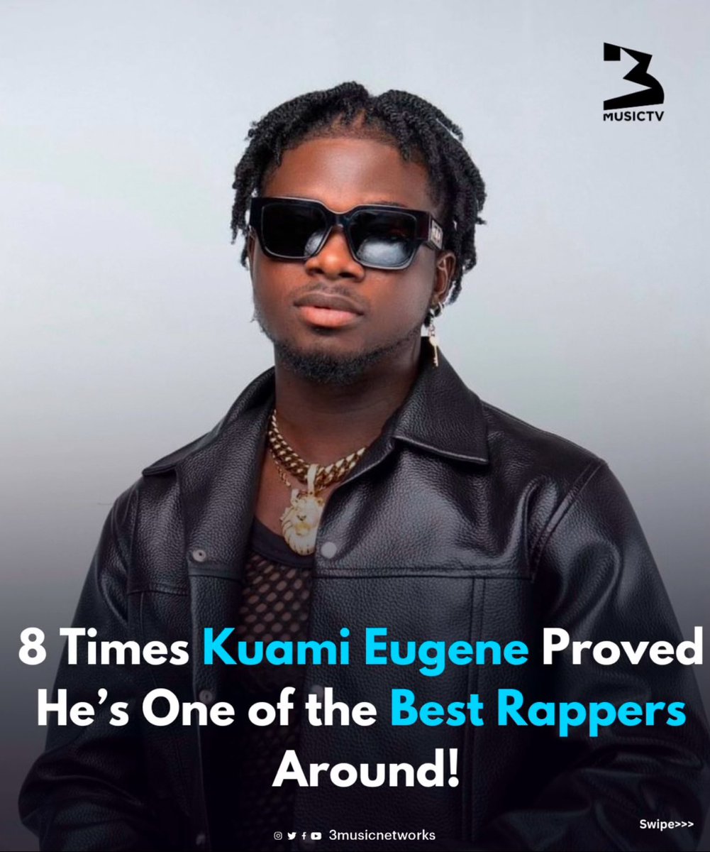 3musicnetworks's tweet photo. 🚨🚀: 8 Times Kuami Eugene Proved He’s One of the Best Rappers Around!🔥
A thread👇
#3MusicTV #Quick8 https://t.co/TzYa493k03