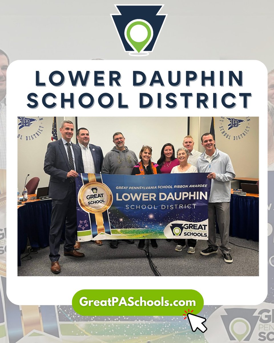 Great PA Schools (@greatpaschools) on Twitter photo Last night, PSBA staff (and a former board member!) had the pleasure of visiting <a href="/LowerDauphin/">Lower Dauphin</a>
to offer our congratulations for receiving the Great PA Schools designation.
Learn more at GreatPASchools.com.
#GreatPASchools #ExcellenceInPAPublicEd #GPSRibbon Last night, PSBA staff (and a former board member!) had the pleasure of visiting <a href="/LowerDauphin/">Lower Dauphin</a>
to offer our congratulations for receiving the Great PA Schools designation.
Learn more at GreatPASchools.com.
#GreatPASchools #ExcellenceInPAPublicEd #GPSRibbon