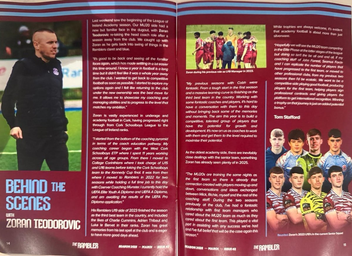 Coerver® Coaching Munster (@coervermunster) on Twitter photo A nice feature on Coerver Coach and <a href="/CobhRamblersFC/">Cobh Ramblers FC</a> U20 Manager Zoran in last weekend's matchday programme A nice feature on Coerver Coach and <a href="/CobhRamblersFC/">Cobh Ramblers FC</a> U20 Manager Zoran in last weekend's matchday programme