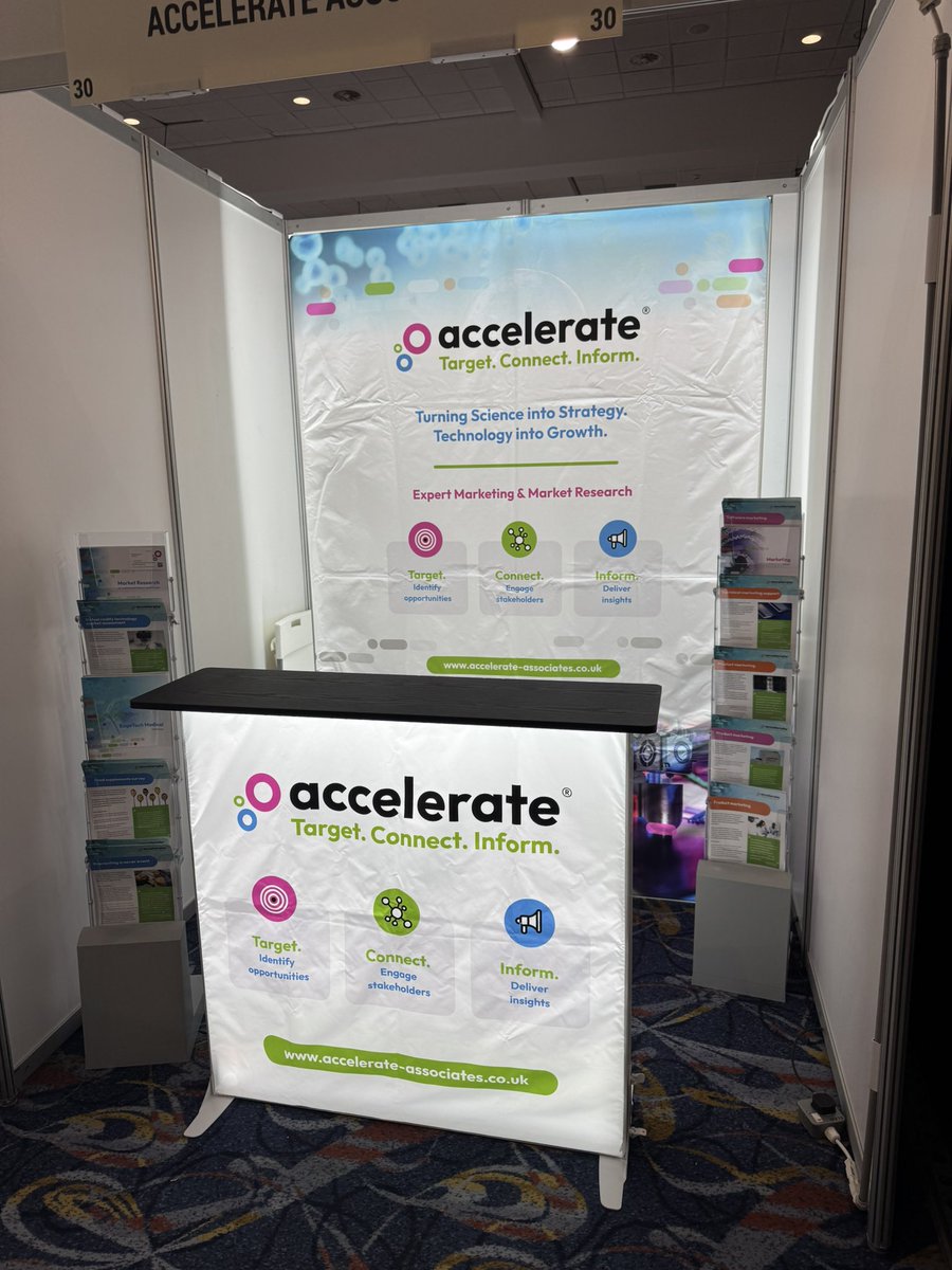 All set up for the #medicaltechuk show this week! Delighted to be sponsoring the learning zone! Looking forward to meeting everyone tomorrow #medtech #marketing #marketresesrch