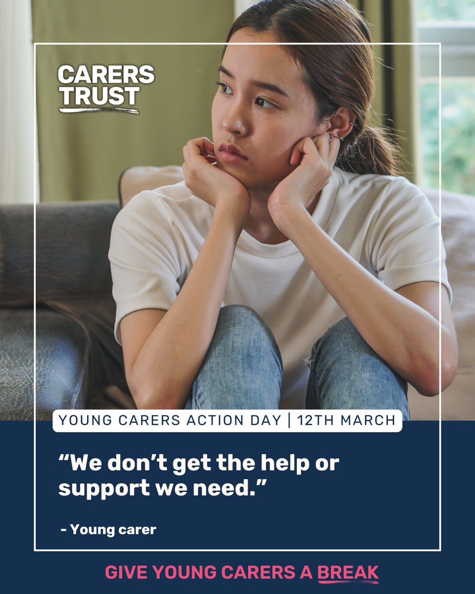 It shouldn't be like this 😩

This #YoungCarersActionDay we're pushing for support so young carers can get the help and support they desperately need. 

Find out how you can help: carers.org/ycad