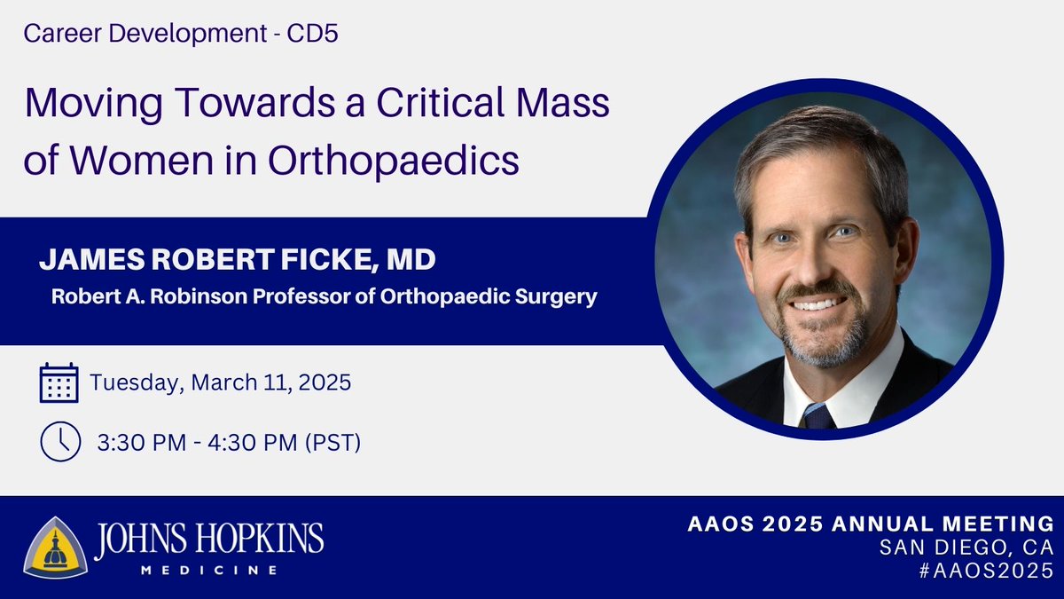 <a href="/HopkinsOrtho/">Johns Hopkins Orthopaedics</a> Dr. James Ficke explores strategies for increasing female representation and leadership in the field at this year's <a href="/AAOS1/">AAOS</a> annual meeting.