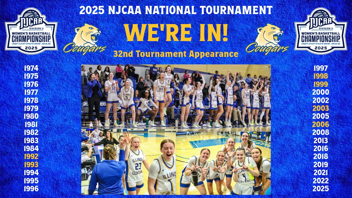 NOT DONE YET - WE'RE IN!!

The Cougars were selected as an at large bid, specifically the #12 seed, and will participate in the program's 32nd National Tournament! 

#WINTHEDAY