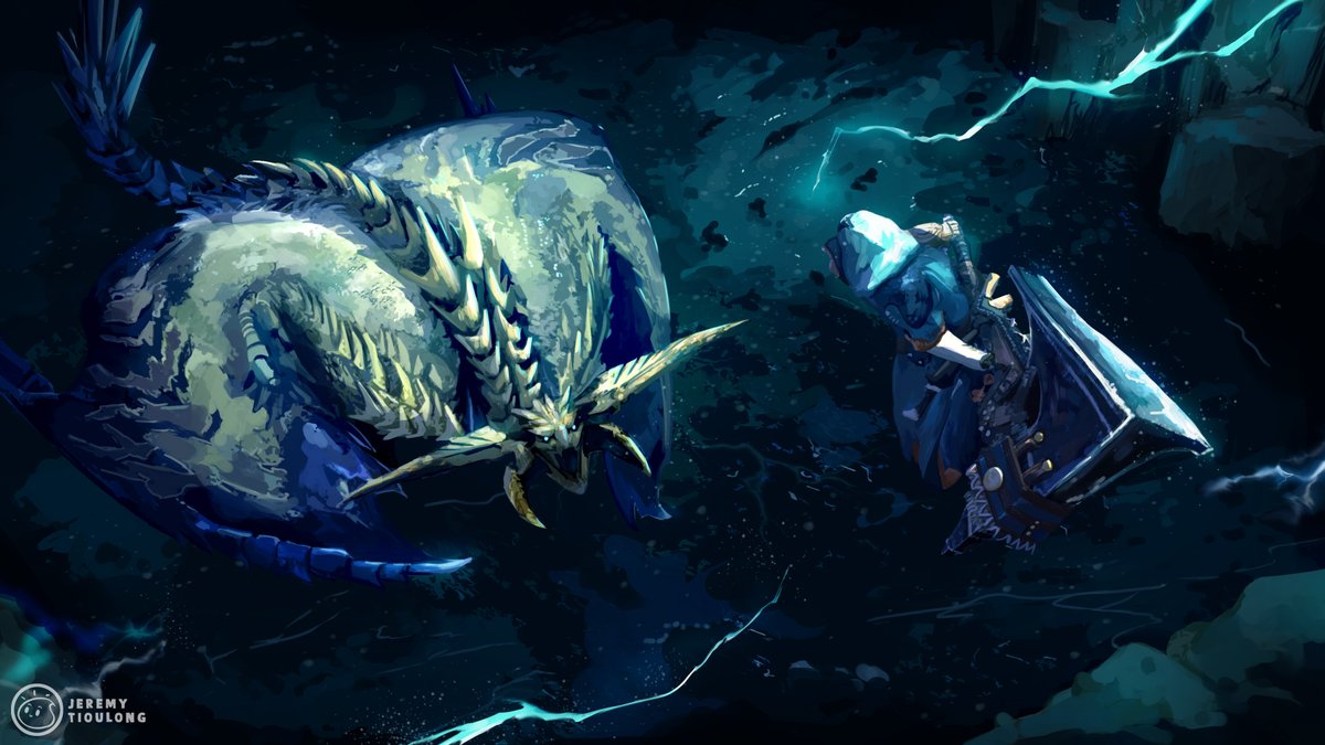 Nomiagueux's tweet image. Rey Dau fan art because his design is just perfect⚡
#MHWilds #MonsterHunter #Capcom #Reydau #fanart