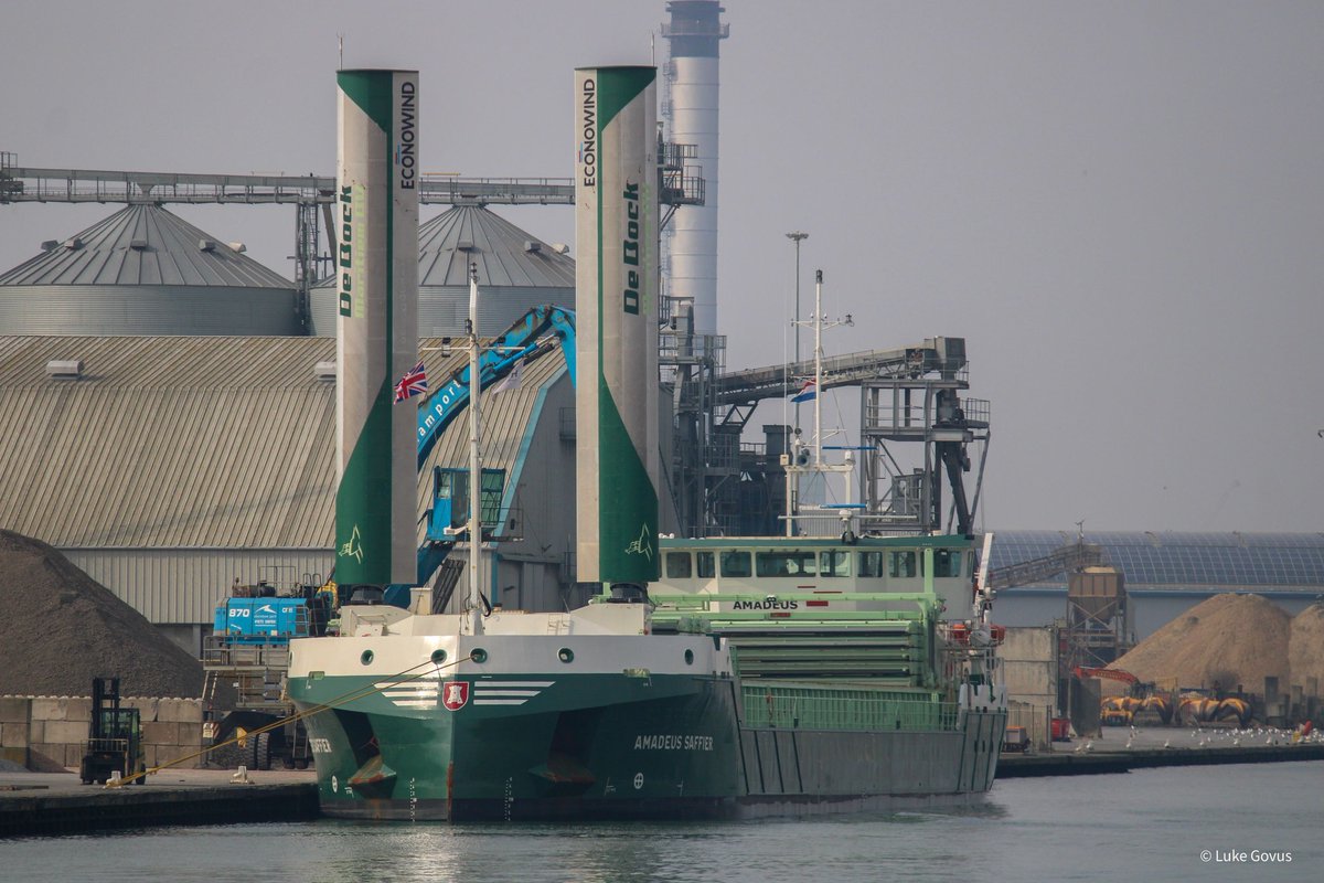 Shoreham Port (@shoreham_port) on Twitter photo We're pleased to welcome the wind-powered, diesel-electric shortsea vessel Amadeus Saffier on its first visit to Shoreham Port! 🚢
Thank you to <a href="/Lukegovus35028/">Luke Govus</a> for capturing this unique vessel in action.
#Maritime #WindPropulsion #Shipping #Ports #FutureFuels We're pleased to welcome the wind-powered, diesel-electric shortsea vessel Amadeus Saffier on its first visit to Shoreham Port! 🚢
Thank you to <a href="/Lukegovus35028/">Luke Govus</a> for capturing this unique vessel in action.
#Maritime #WindPropulsion #Shipping #Ports #FutureFuels