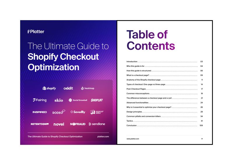 We’ve created the most comprehensive guide to Shopify Checkout Optimization.

This <a href="/Shopify/">Shopify</a>-endorsed guide consolidates thousands of hours of knowledge and research into 112 pages, featuring contributions from 15 leading ecosystem tech partners.

🚨 Comment “Checkout” in the
