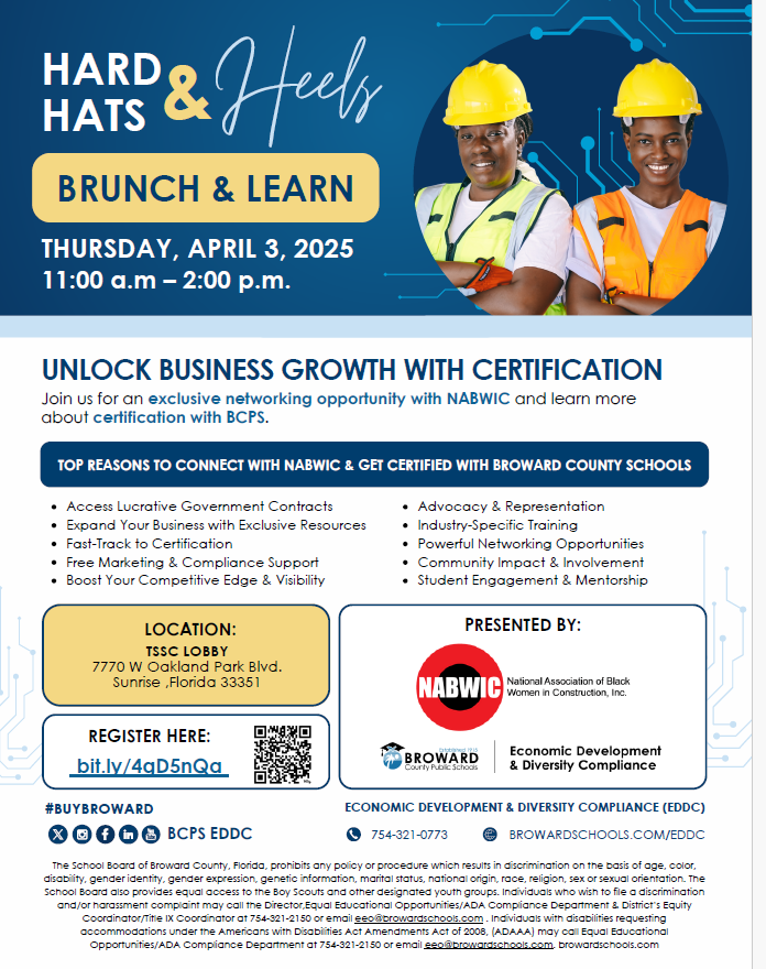 bcpsedoc's tweet photo. Exclusive Invitation: Hard Hats &amp; Heels Brunch &amp; Learn – Woman In Construction!! (3/20/25) https://t.co/hHS6teCdvX