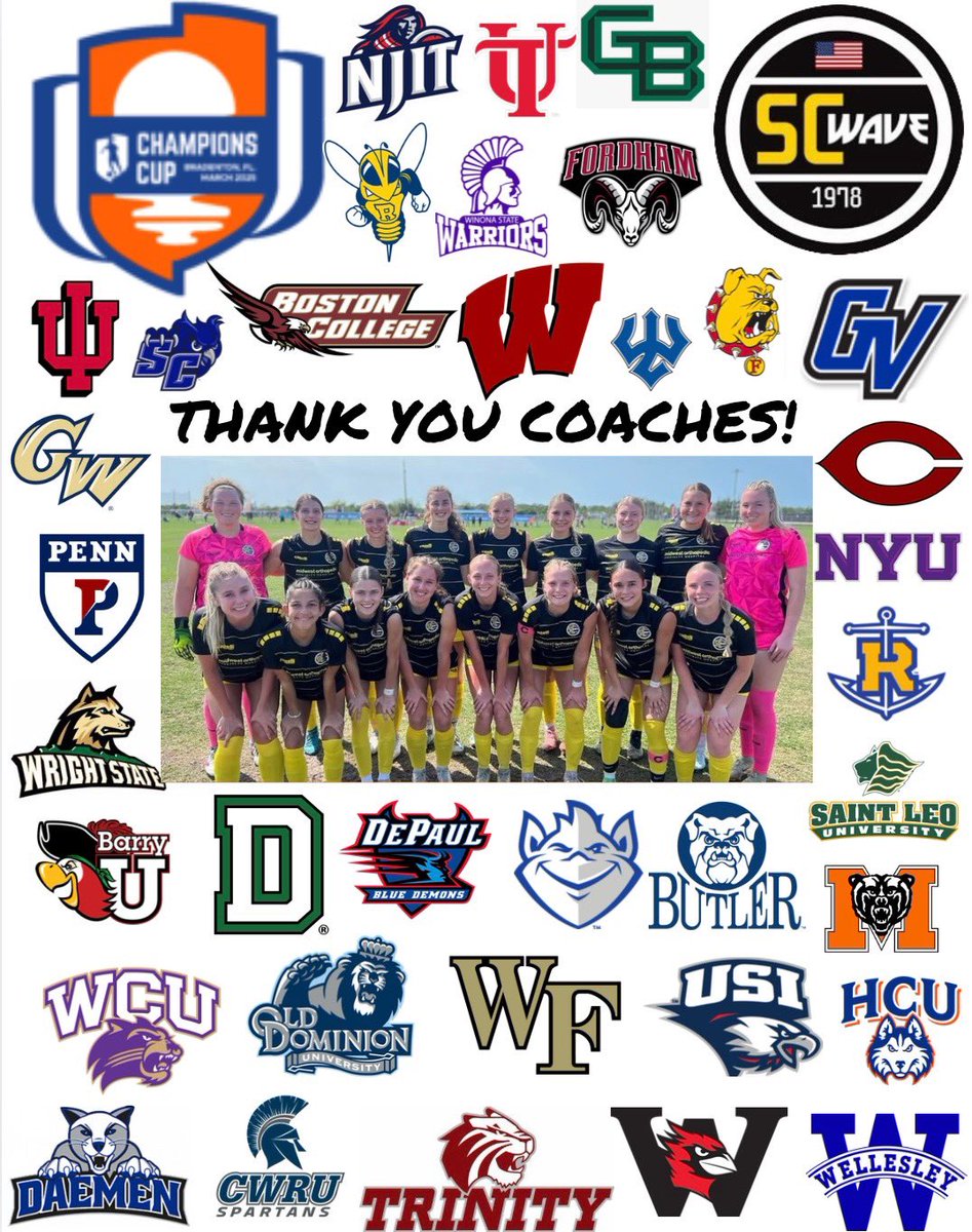 SC Wave 07 Girls Academy (@wave_sc) on Twitter photo Thank you to all of the coaches who came to watch us play last week at <a href="/GAcademyLeague/">Girls Academy</a> Champions Cup. We very much appreciated having you at our games! <a href="/sikingerpa08/">Paul Sikinger</a> <a href="/SCWAVEROC/">SC WAVE</a> <a href="/ImYouthSoccer/">ECNL/GA/Recruiting/College Soccer</a> <a href="/ImCollegeSoccer/">College Soccer Truth ™</a> <a href="/PrepSoccer/">Prep Soccer ⚽️</a> <a href="/TopDrawerSoccer/">TopDrawerSoccer</a> <a href="/imwomenssoccer/">Scout Her Soccer</a> Thank you to all of the coaches who came to watch us play last week at <a href="/GAcademyLeague/">Girls Academy</a> Champions Cup. We very much appreciated having you at our games! <a href="/sikingerpa08/">Paul Sikinger</a> <a href="/SCWAVEROC/">SC WAVE</a> <a href="/ImYouthSoccer/">ECNL/GA/Recruiting/College Soccer</a> <a href="/ImCollegeSoccer/">College Soccer Truth ™</a> <a href="/PrepSoccer/">Prep Soccer ⚽️</a> <a href="/TopDrawerSoccer/">TopDrawerSoccer</a> <a href="/imwomenssoccer/">Scout Her Soccer</a>