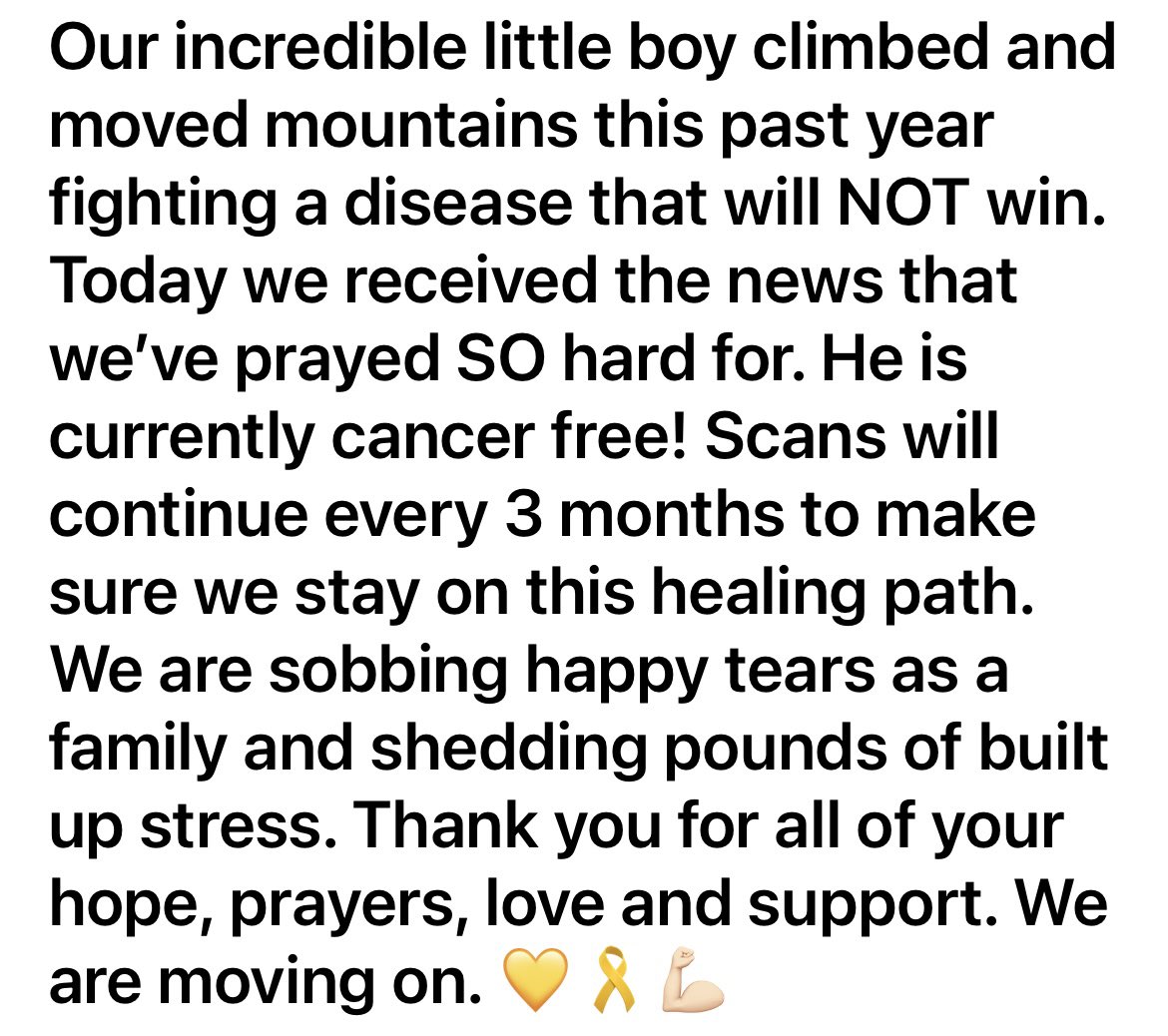 The best kind of update. 💛🎗️