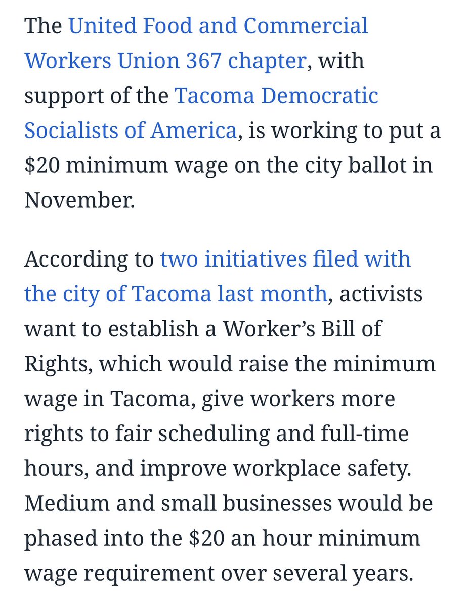 Via the <a href="/thenewstribune/">Tacoma News Tribune</a>, UFCW367 and the Tacoma DSA are ready to fight for a Workers’ Bill of Rights in Tacoma! Sign up to volunteer with our city council campaign to collect signatures and win a better future for Tacoma’s working class at the link here: bit.ly/wagesandzev