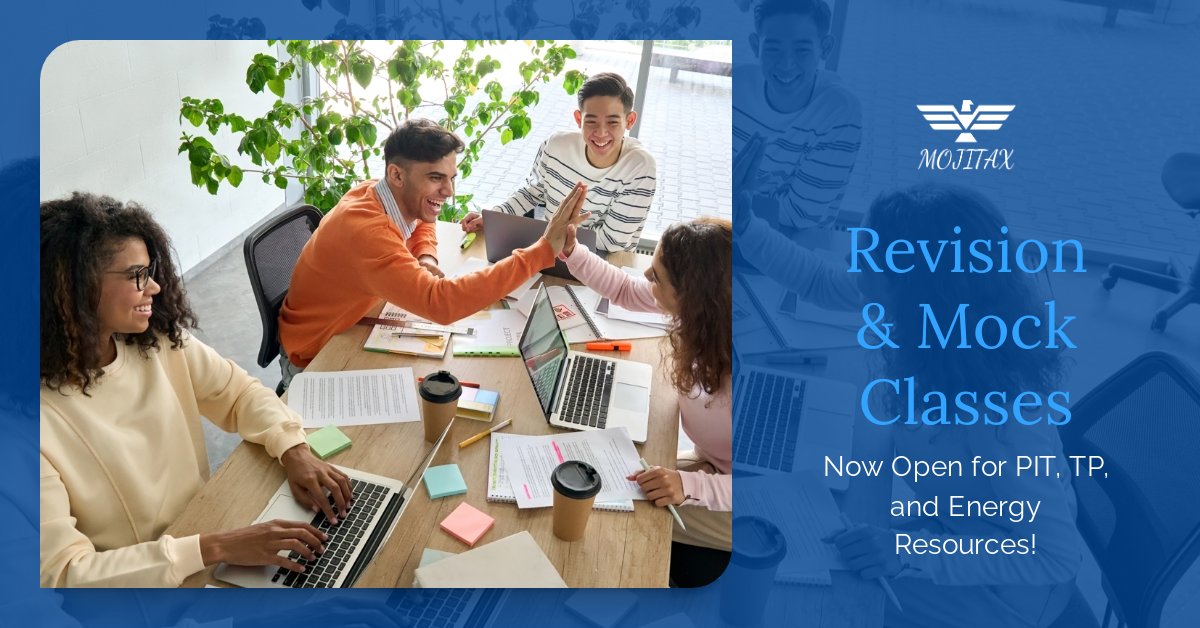 📢 Revision &amp; Mock for PIT, TP &amp; Energy Resources now open!

✅ Weekend classes

🔗 Enroll Now:
PIT: mojitax.co.uk/course/revisio…
TP: mojitax.co.uk/course/revtp
Energy Resources: mojitax.co.uk/course/rev-er

#ADIT #MojiTax #TaxTraining