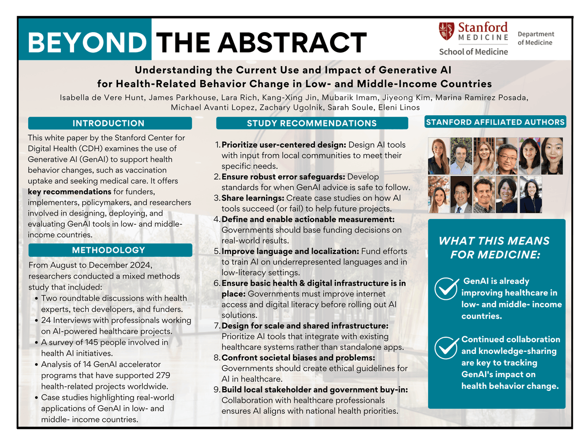 Stanford Department of Medicine (@stanforddeptmed) on Twitter photo How is #GenAI shaping healthcare in low- & middle-income countries? <a href="/StanfordCDH/">Stanford Center for Digital Health</a>'s latest white paper examines how GenAI is used to drive health behavior change — like increasing vaccination rates & improving medical care access. stanford.io/3F6YrO2 <a href="/StanfordMed/">Stanford Medicine</a> How is #GenAI shaping healthcare in low- & middle-income countries? <a href="/StanfordCDH/">Stanford Center for Digital Health</a>'s latest white paper examines how GenAI is used to drive health behavior change — like increasing vaccination rates & improving medical care access. stanford.io/3F6YrO2 <a href="/StanfordMed/">Stanford Medicine</a>