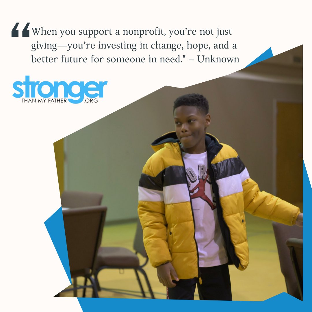 🌟 Your Support = Real Impact 🌟

When you support a nonprofit, you’re not just giving—you’re investing in change, hope, and a better future for someone in need. 💙✨

Join us in creating lasting change! 💡🙌

🔗 Give today: strongerthanmyfather.org/donate