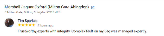 ⭐️⭐️⭐️⭐️⭐️ @ Marshall #Jaguar #Oxford (Service). 👏