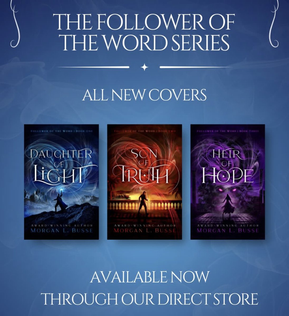 New Covers! Check out these incredible new covers for <a href="/MorganLBusse/">Morgan L. Busse</a>’s Follower of the Word series. Now available in our bookstore. 

#fantasy #fantasyfiction

enclavepublishingstore.com/daughter-of-li…