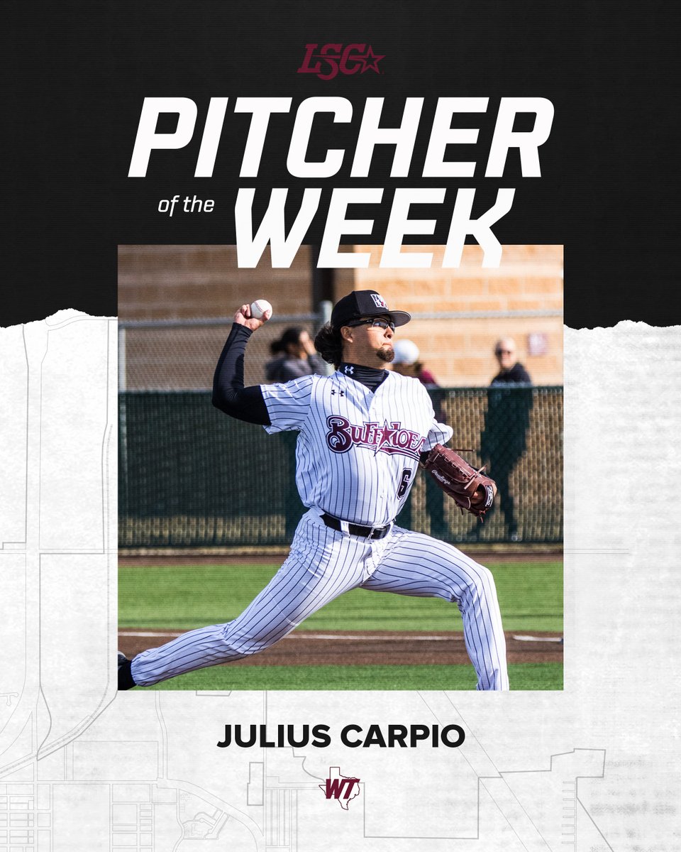 Carpio Named the LSC Pitcher of the Week

#BuffNation | #WeTrust