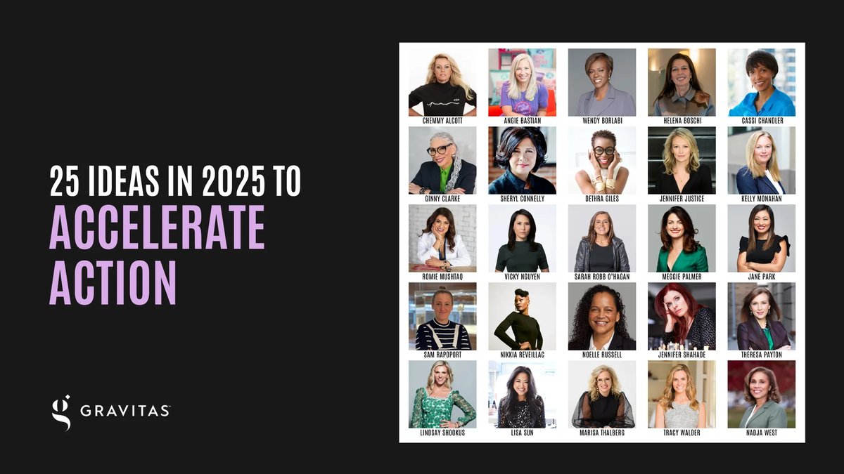 Our speakers join <a href="/lisalsun/">Lisa Sun</a>'s incredible initiative to #AccelerateAction this #IWD! GRAVITAS' #25IdeasIn2025 unites powerful women to drive real change for gender equity—through bold ideas, a video series, and an actionable checklist. Join the movement: bit.ly/41EqRq5