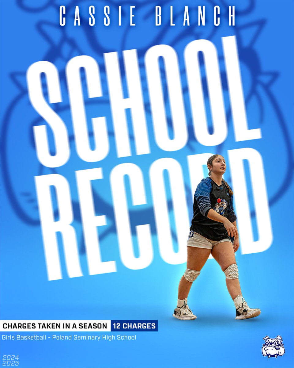 SCHOOL RECORD - GIRLS BASKETBALL | CASSIE BLANCH - CHARGES TAKEN, SEASON - 12 Charges | Congratulations to Sophomore Cassie Blanch for setting the PSHS School Record in Girls Basketball with 12 charges taken in the 2025 season. Let's go, Cassie!