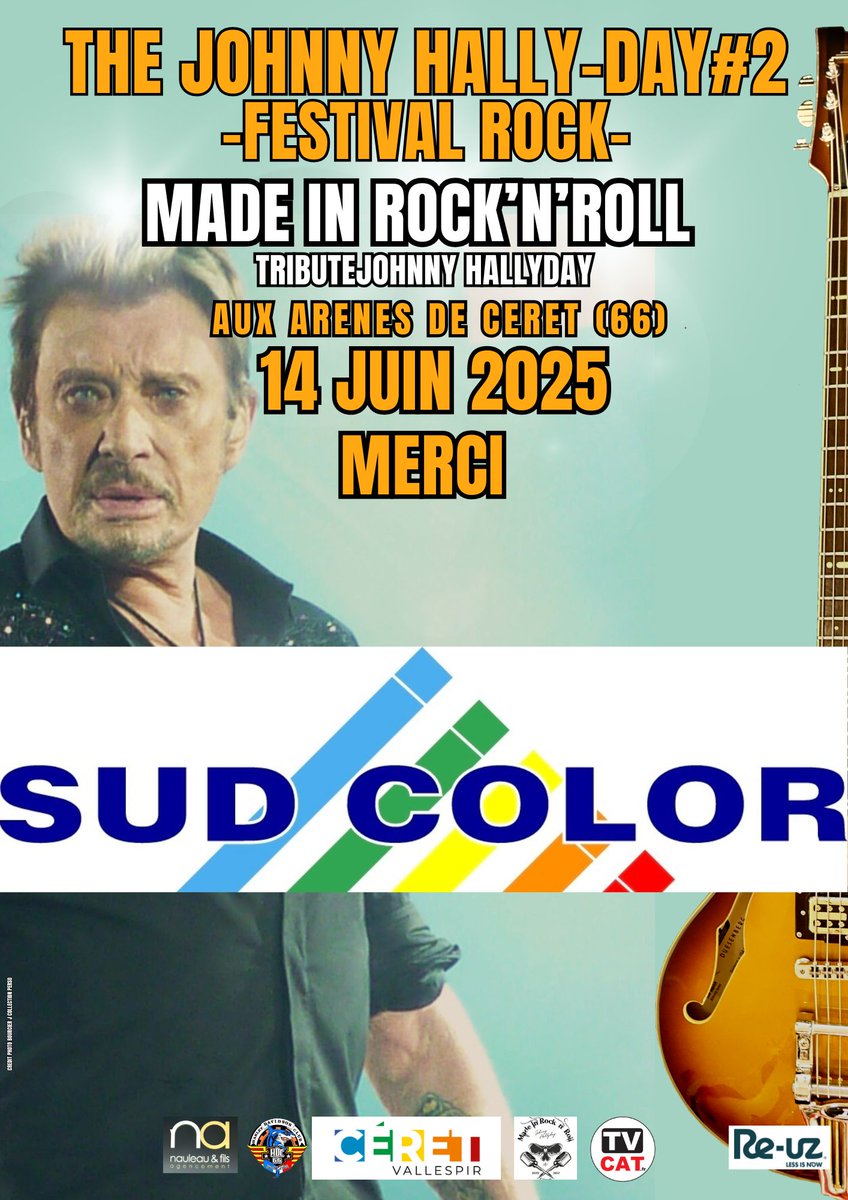 Merci #sudcolor   de vôtre soutiens, pour que cet évènement soit encore plus merveilleux 
MERCI  🎶🎵🔥
<a href="/followers/">はうはう</a> @superfans
#thejohnnyhallyday2 #JohnnyHallyday #tributejohnnyhallyday #ceret #TheJohnnyHallyday2FestivalRock